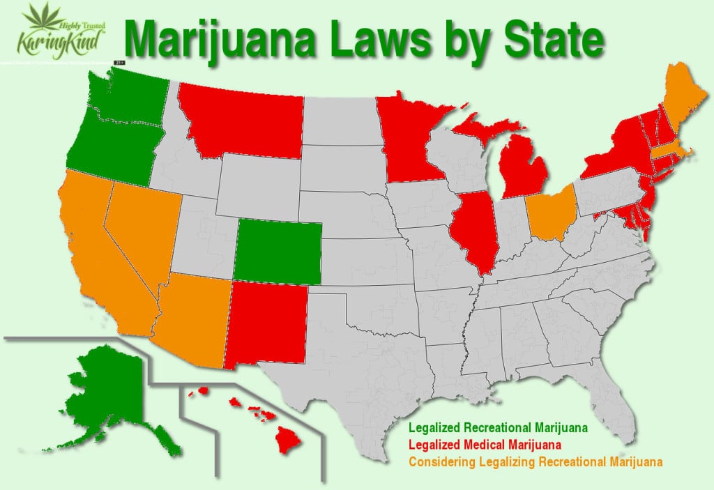 An Update On Legalization In America: Marijuana Laws By State - Karing Kind