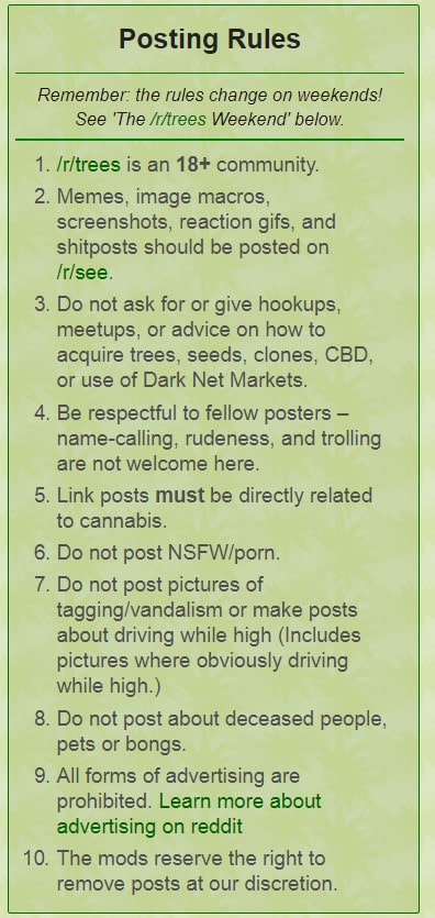 cannabis trees reddit szabályok