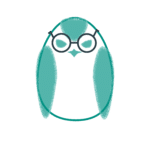 egg shaped bird icon wearing glasses to signify education