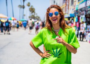 Woman in Weed Shirt